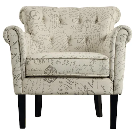 Transitional Accent Chair with Tufted Back